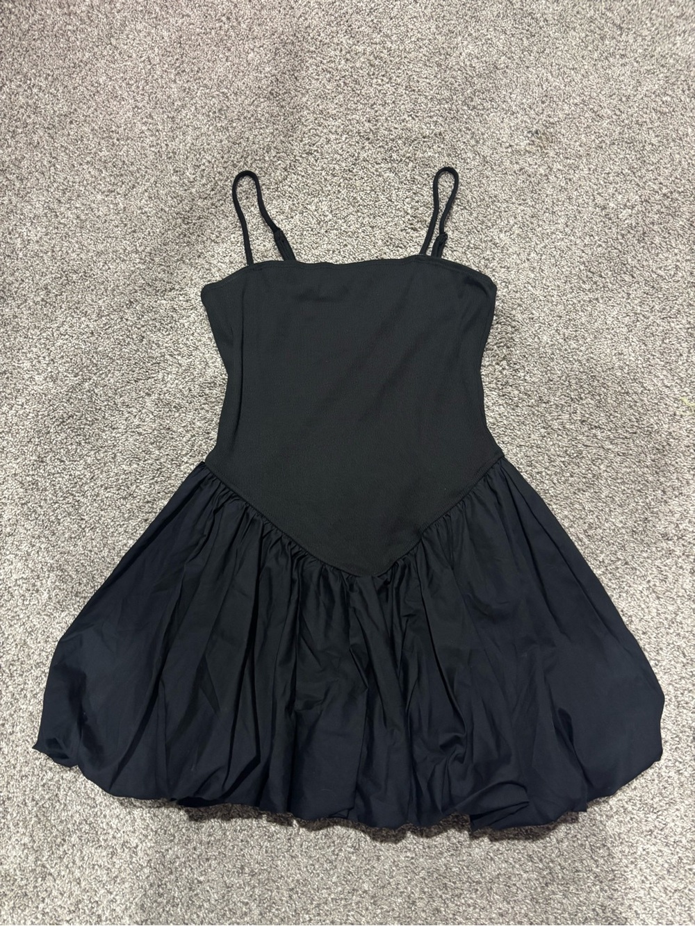 Black Spaghetti-Strap Babydoll Slip Dress - SHEIN